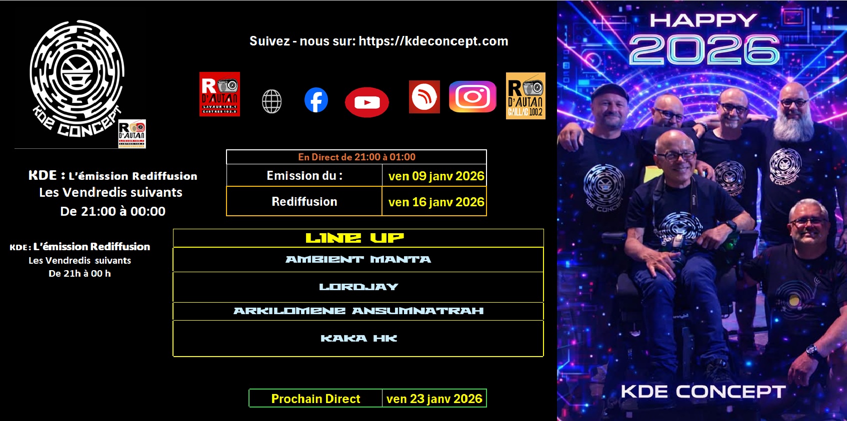 Emission du 09 et 16.01.2026