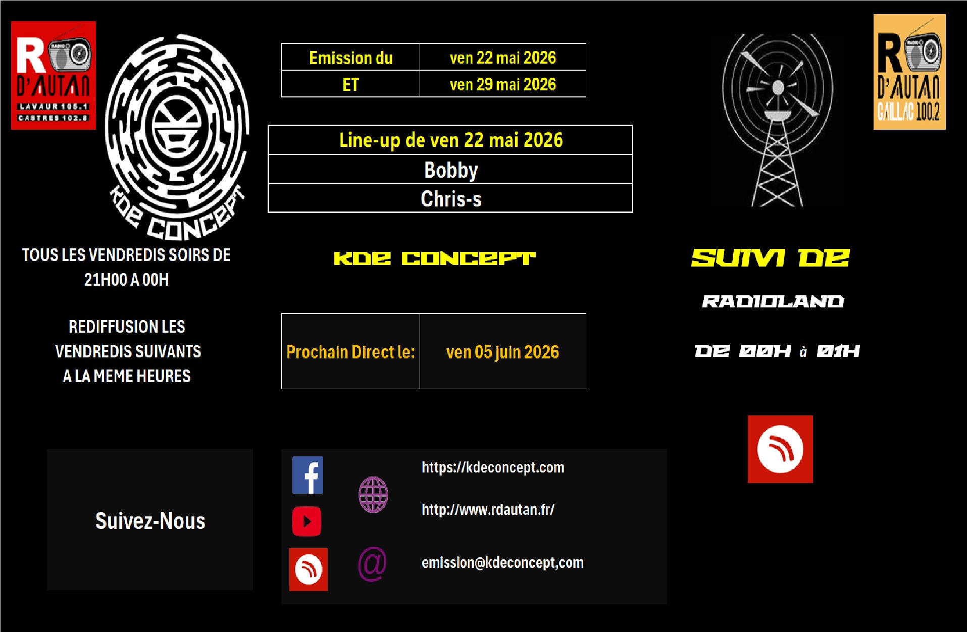 Emission du 22 et 29.05.2026