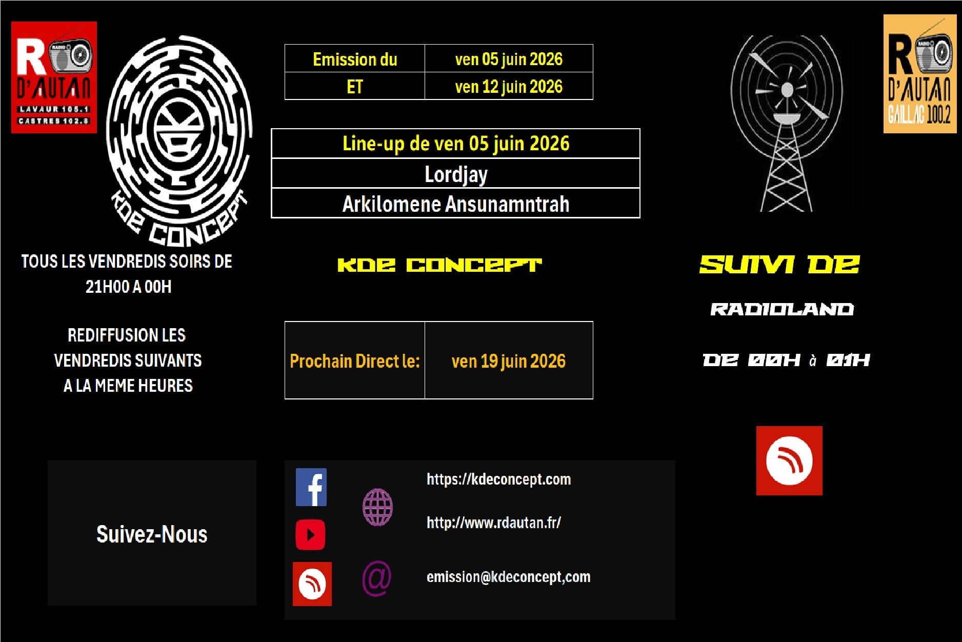 Emission du 05 et 12.06.2026